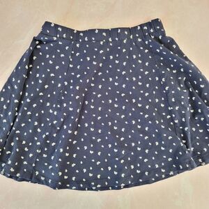 H&M girls youth 14 year navy blue floral mini skirt pull on casual summer